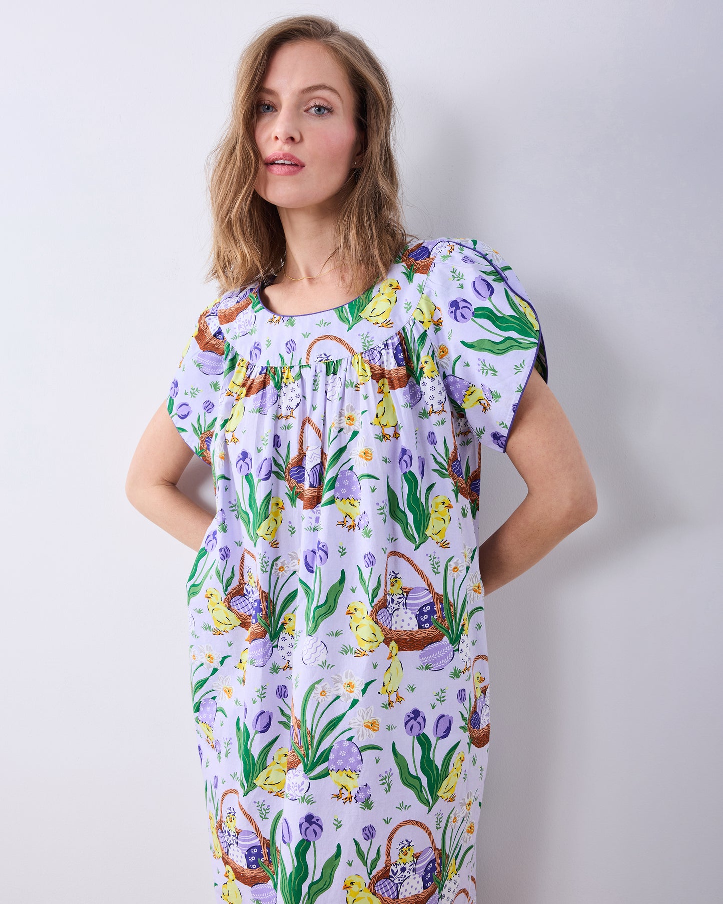 Egg Hunt - Retro Dreams Nightgown - Dusty Lilac - Printfresh