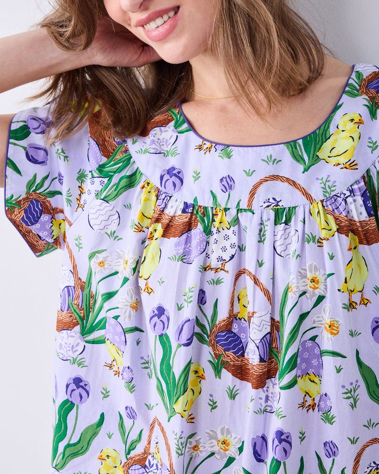 Egg Hunt - Retro Dreams Nightgown - Dusty Lilac - Printfresh