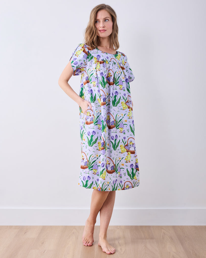 Egg Hunt - Retro Dreams Nightgown - Dusty Lilac - Printfresh