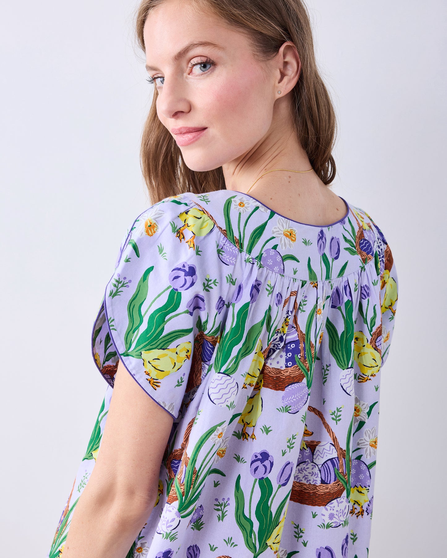 Egg Hunt - Retro Dreams Nightgown - Dusty Lilac - Printfresh