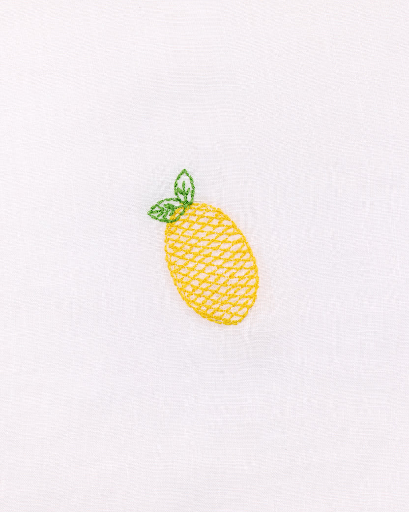 Embroidered Lemon Drop - Linen Wildest Dreams Set - Cloud - Printfresh