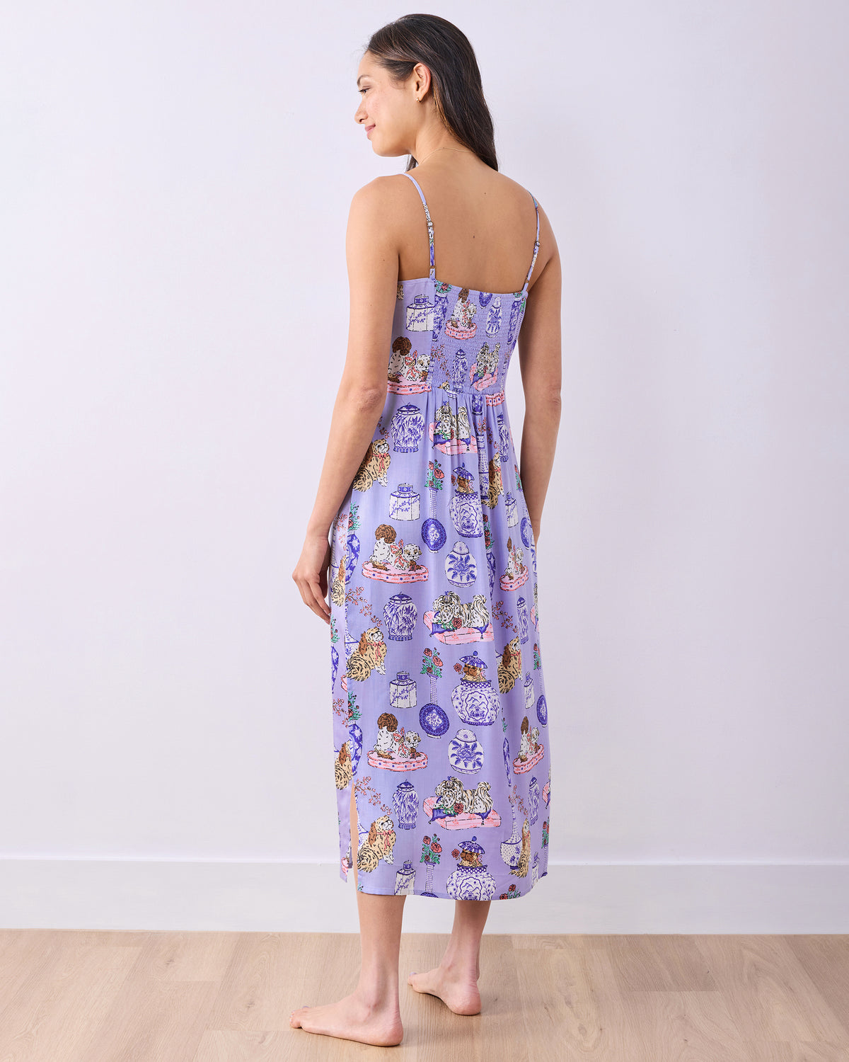 Fancy Dogs - Eco Satin Chic to Sleep Nightie - Lavender Glaze - Printfresh