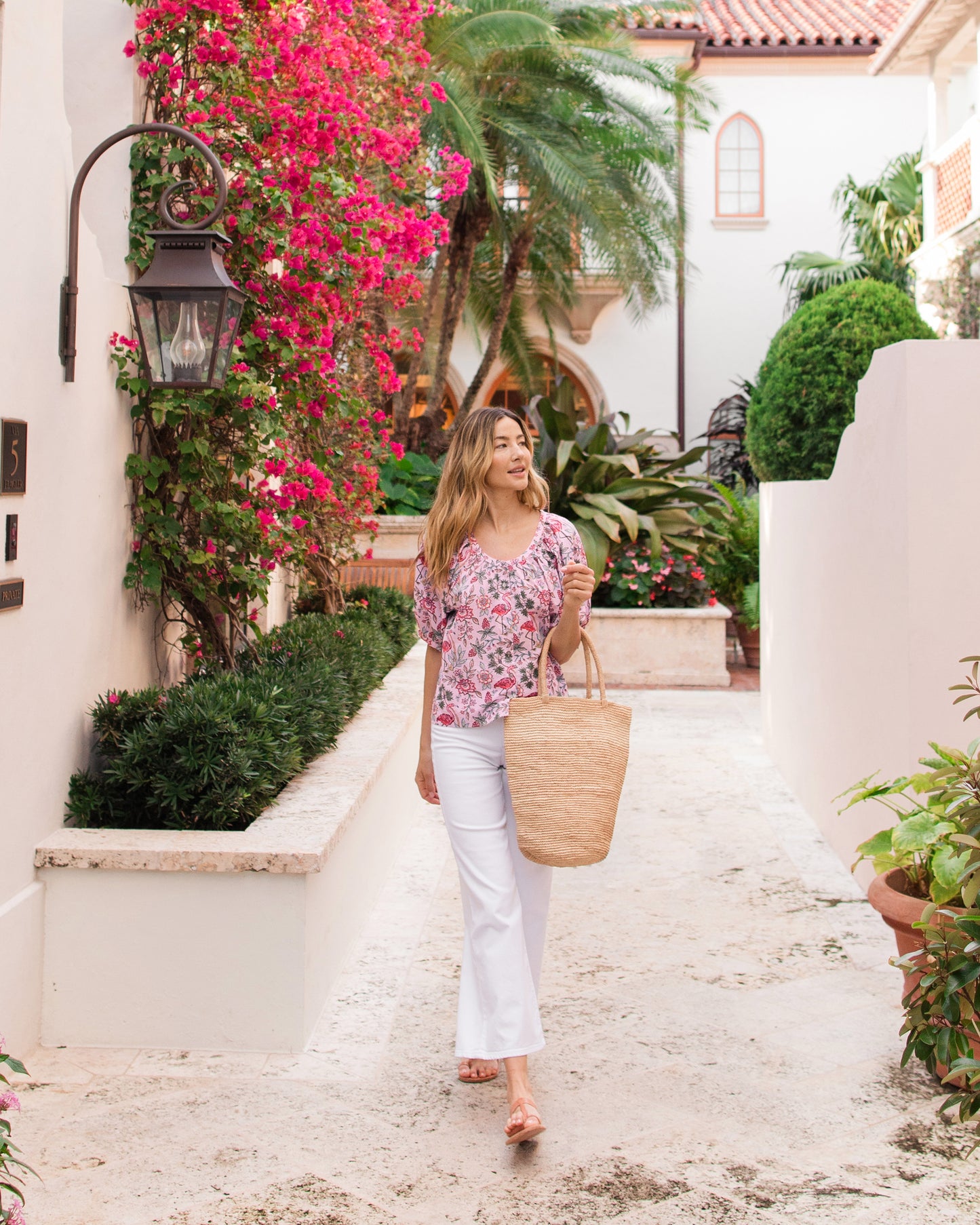 Flora Flamingo - Gilmore Blouse - Pink Posey - Printfresh