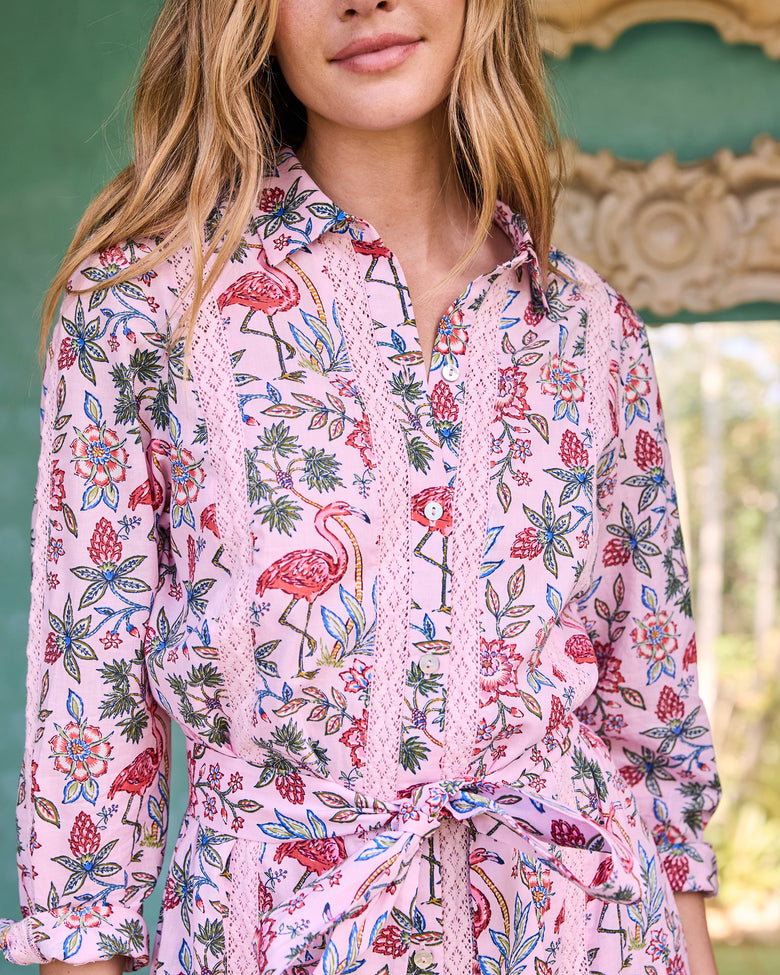 Flora Flamingo - Meredith Dress - Pink Posey - Printfresh