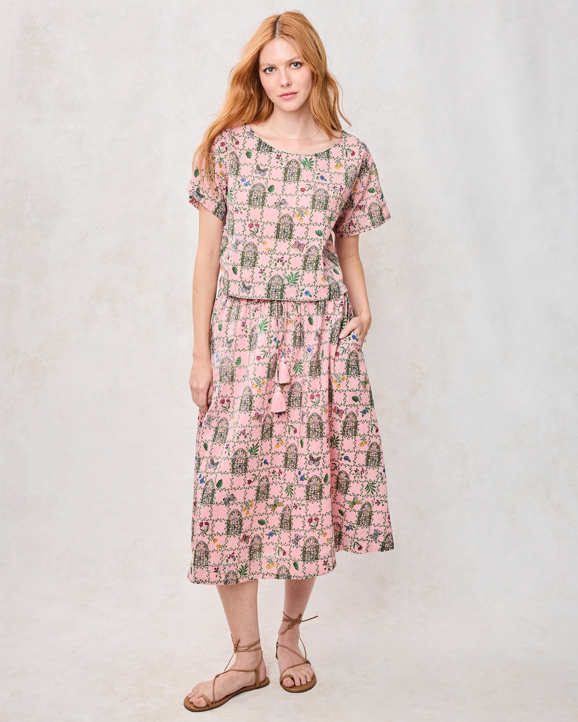 Gilded Greenhouse - Sofia Skirt - Pink Muse - Printfresh