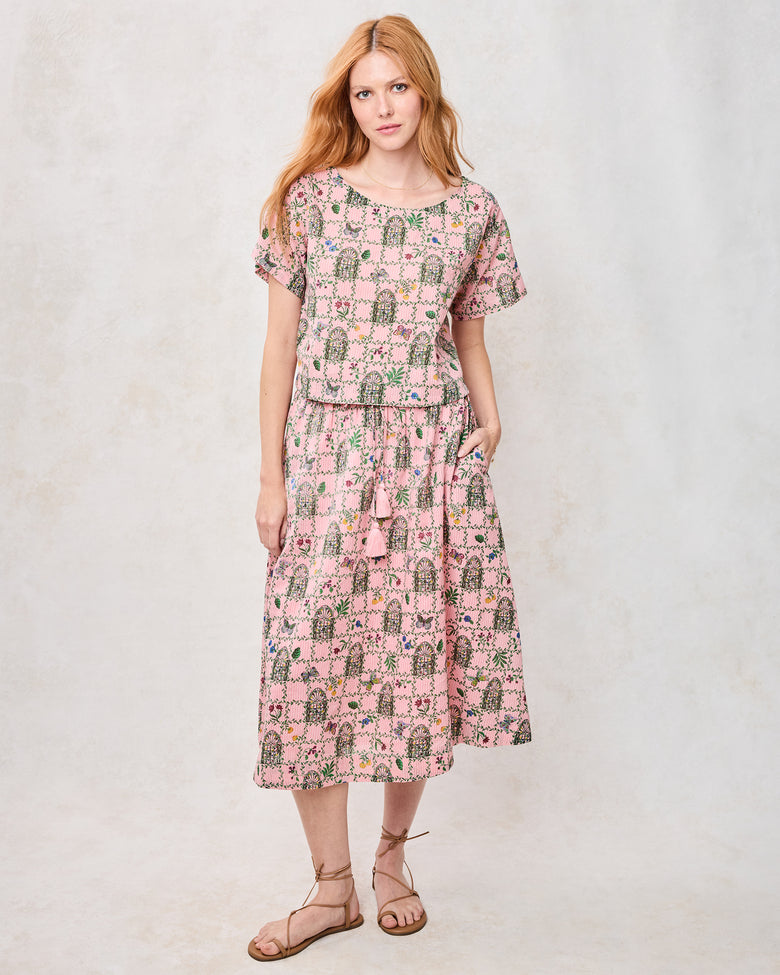 Gilded Greenhouse - Sofia Skirt - Pink Muse - Printfresh