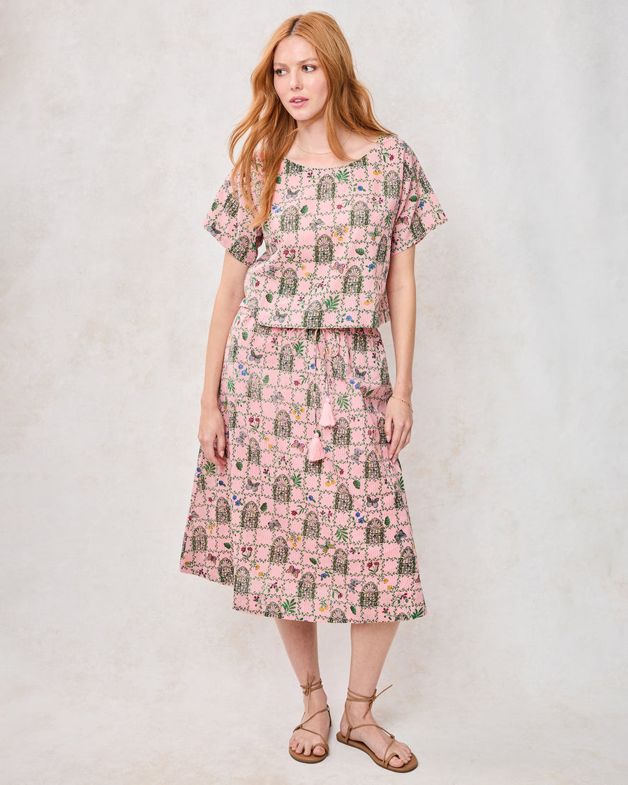 Gilded Greenhouse - Carry On Cropped Top - Pink Muse - Printfresh