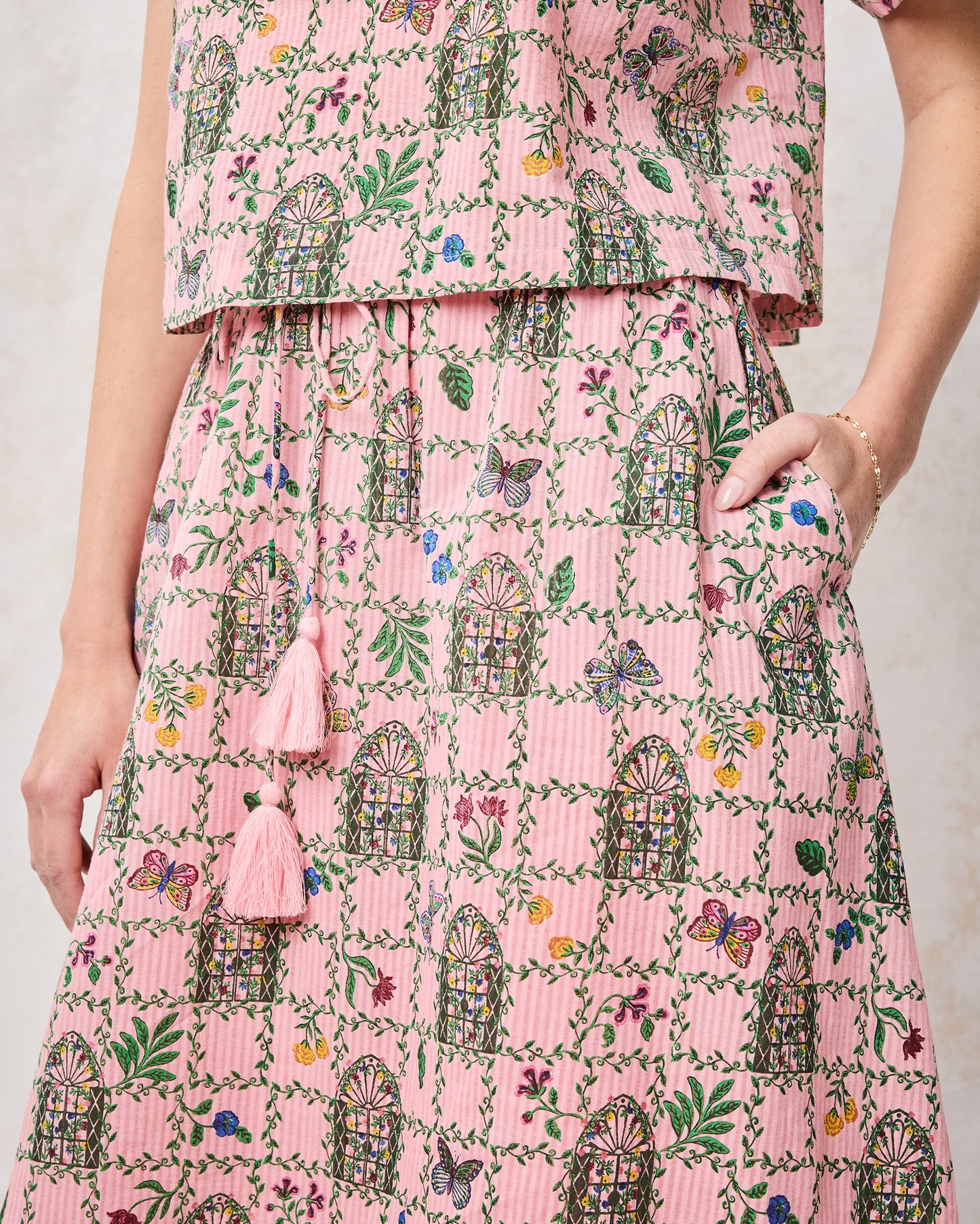 Gilded Greenhouse - Sofia Skirt - Pink Muse - Printfresh