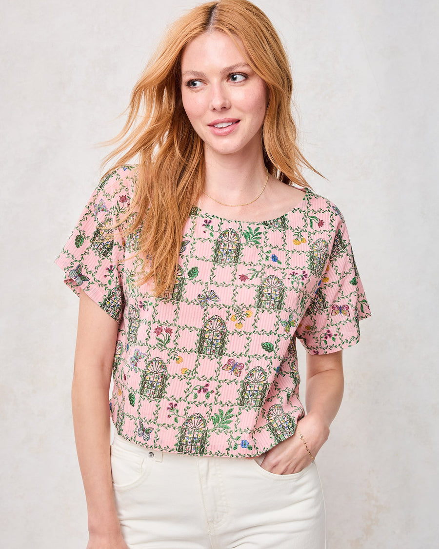 Gilded Greenhouse - Carry On Cropped Top - Pink Muse - Printfresh