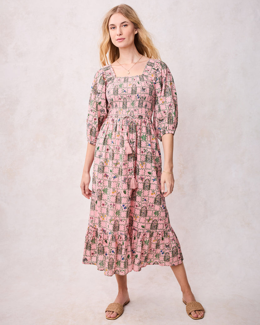 Gilded Greenhouse - Florence Dress - Pink Muse - Printfresh