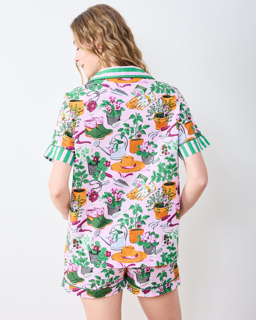 Green Thumb - Short PJ Set - Pink Cosmos - Printfresh