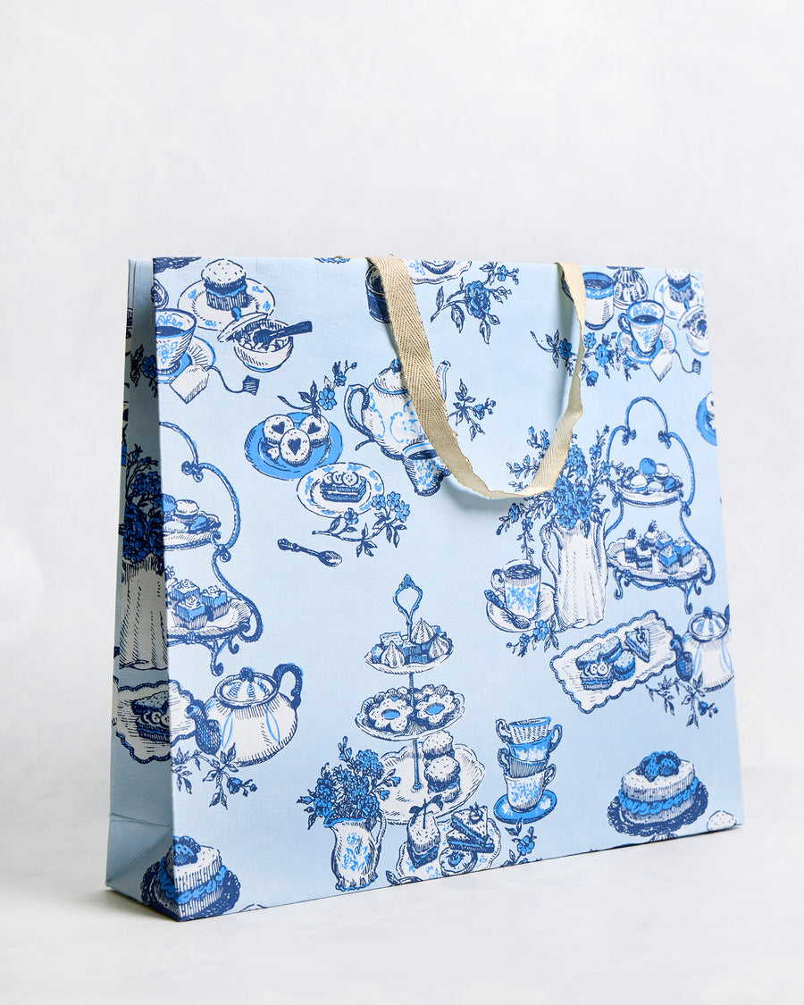 High Tea Toile - Handmade Gift Bag - Notting Hill Blue - Printfresh