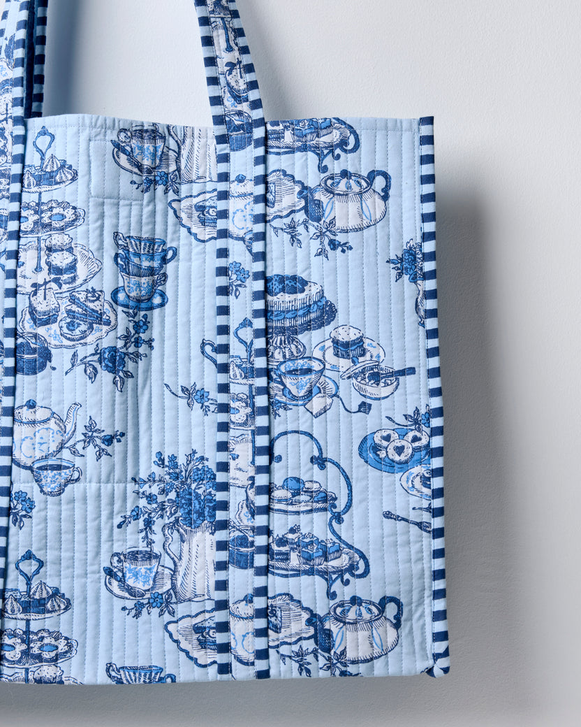 High Tea Toile - Traveler Tote - Notting Hill Blue - Printfresh