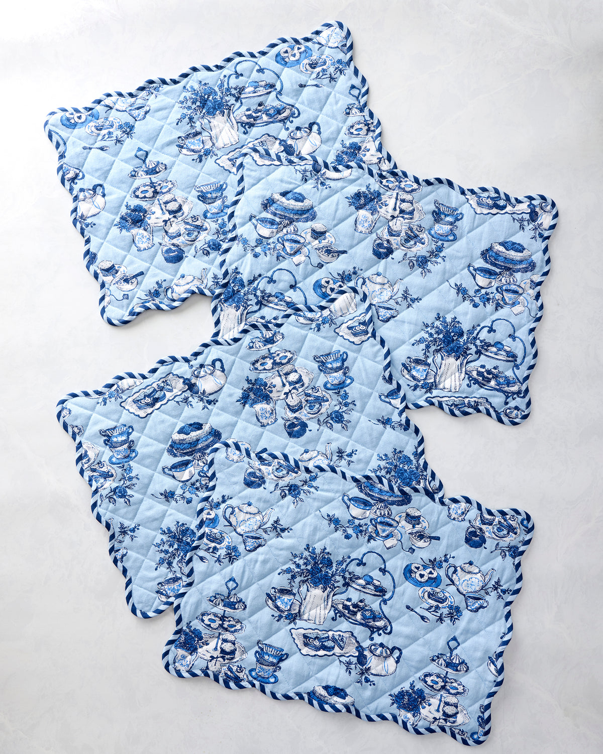 High Tea Toile - Set of 4 Placemats - Notting Hill Blue - Printfresh
