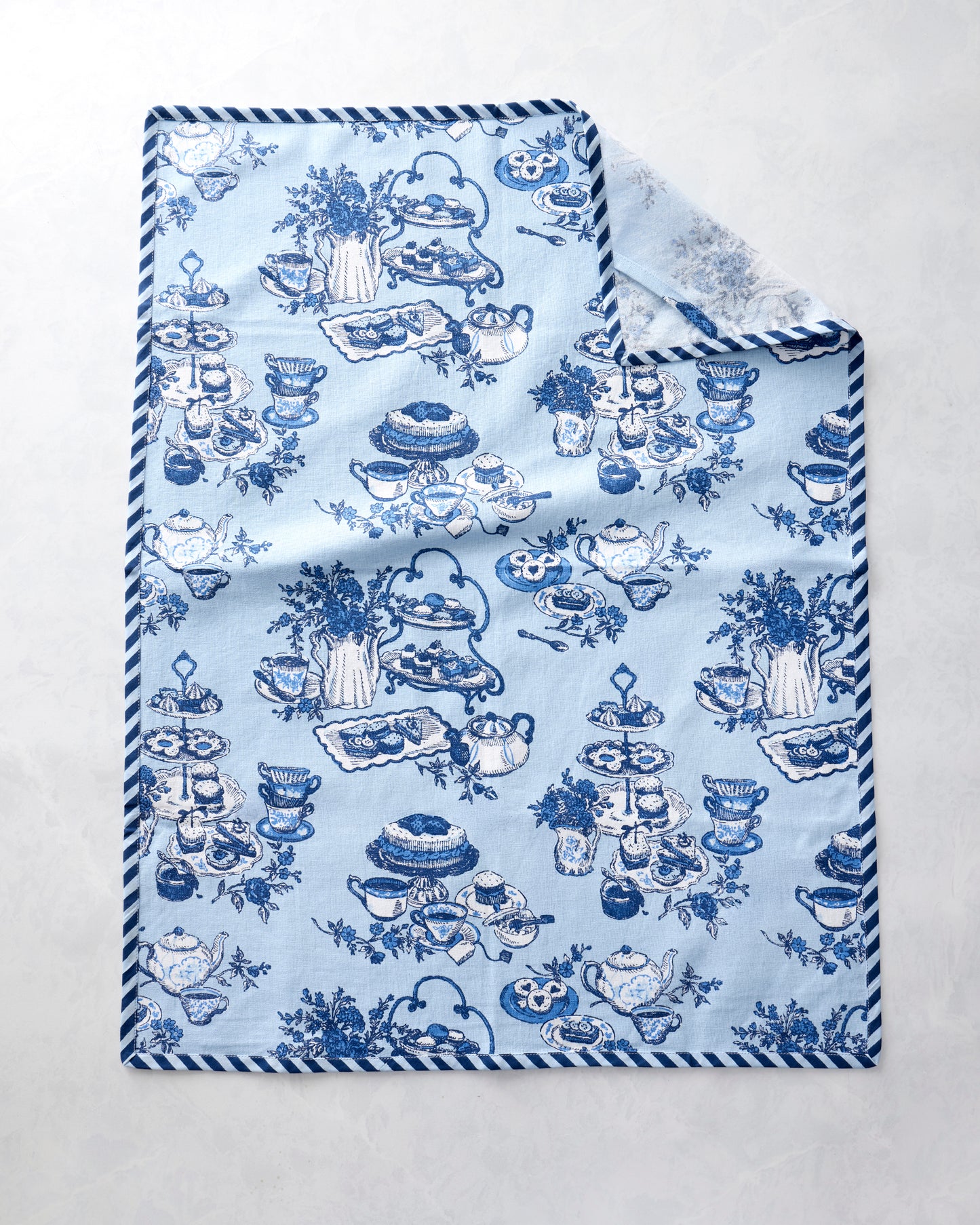 High Tea Toile - Set of 2 Tea Towels - Notting Hill Blue - Printfresh
