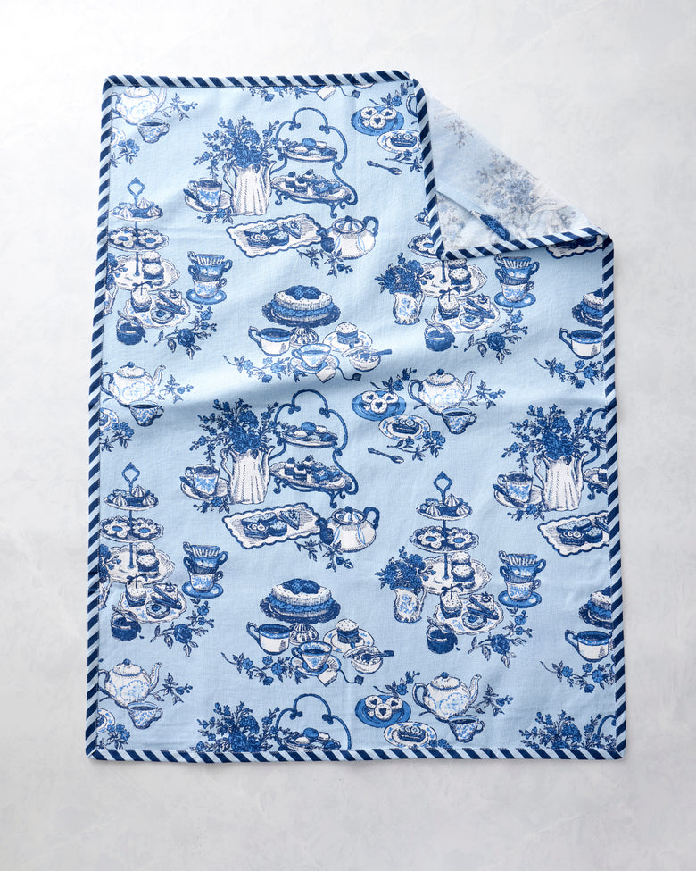 High Tea Toile - Set of 2 Tea Towels - Notting Hill Blue - Printfresh