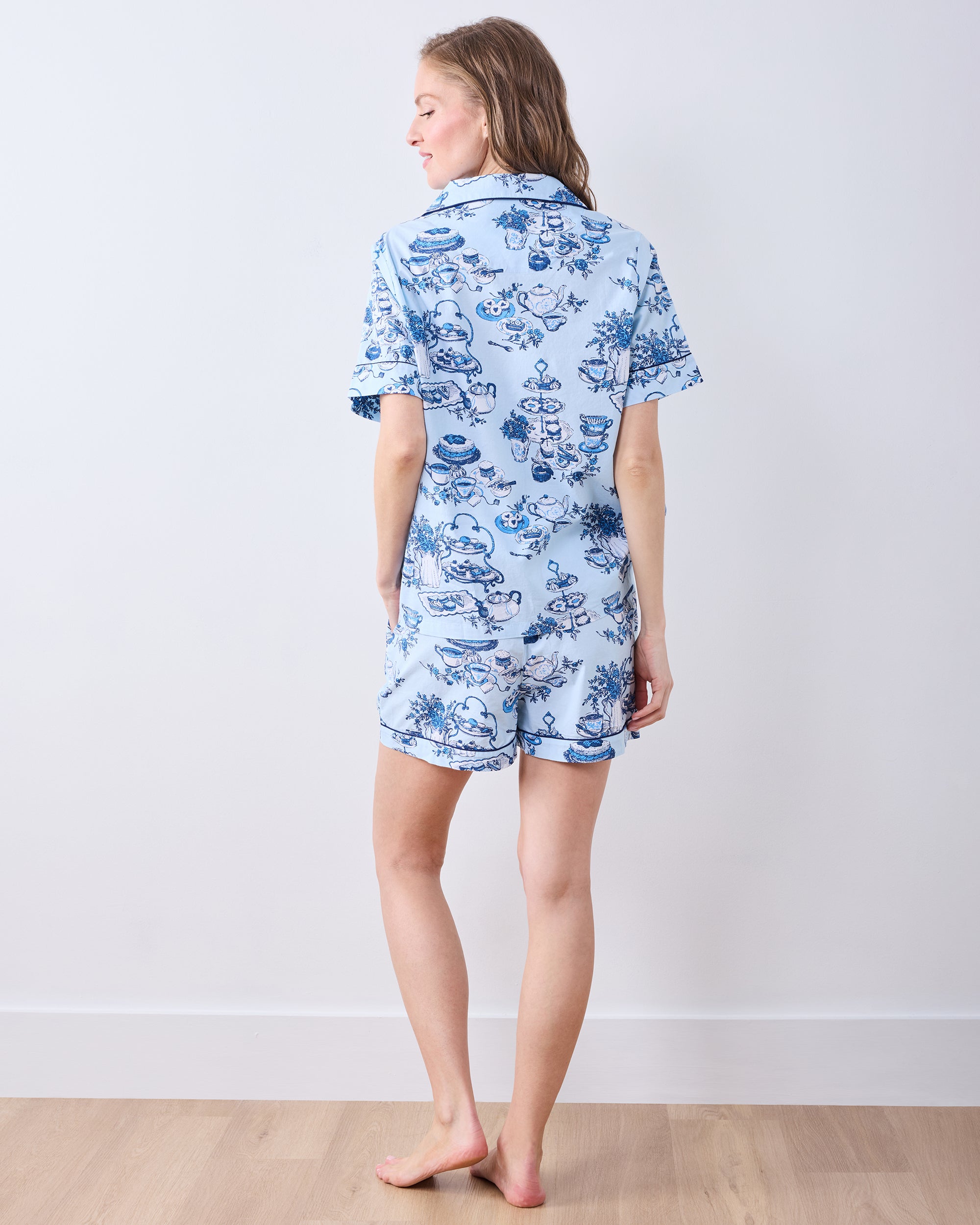 High Tea Toile - Short PJ Set - Notting Hill Blue – Printfresh
