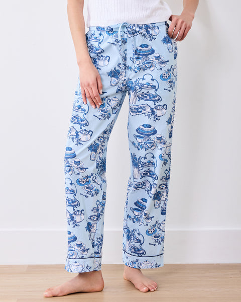 High Tea Toile - Tall PJ Pants - Notting Hill Blue – Printfresh