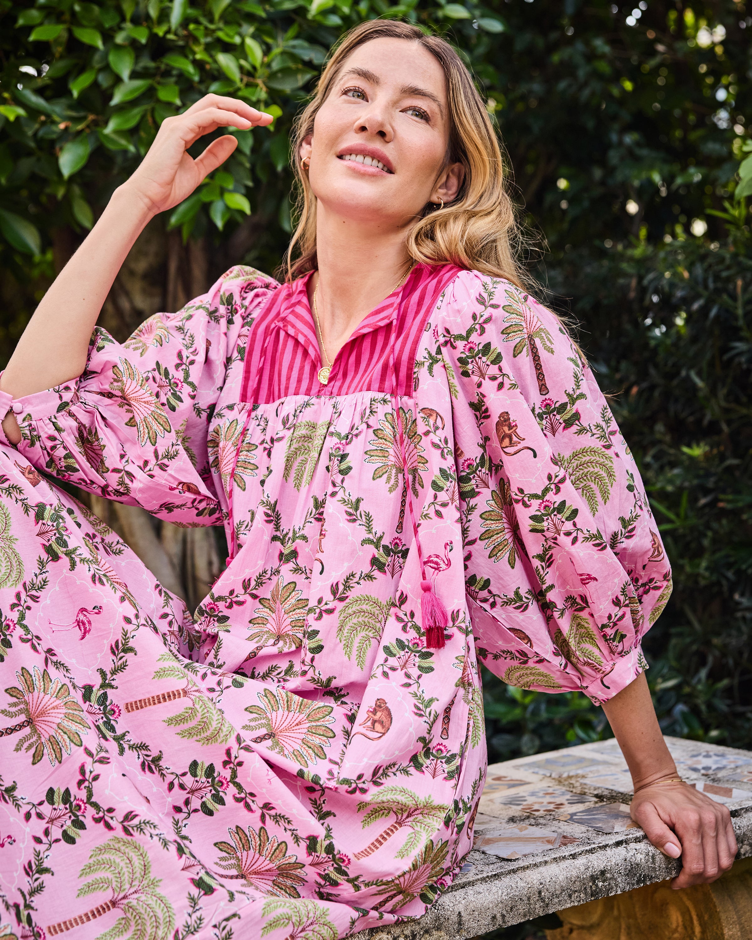 Island Muse - Flower Charmer Midi - Pink Flamingo – Printfresh