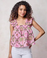Island Muse - Maya Top - Pink Flamingo