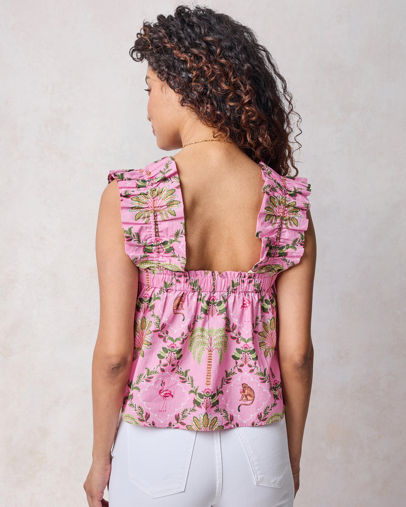 Island Muse - Maya Top - Pink Flamingo