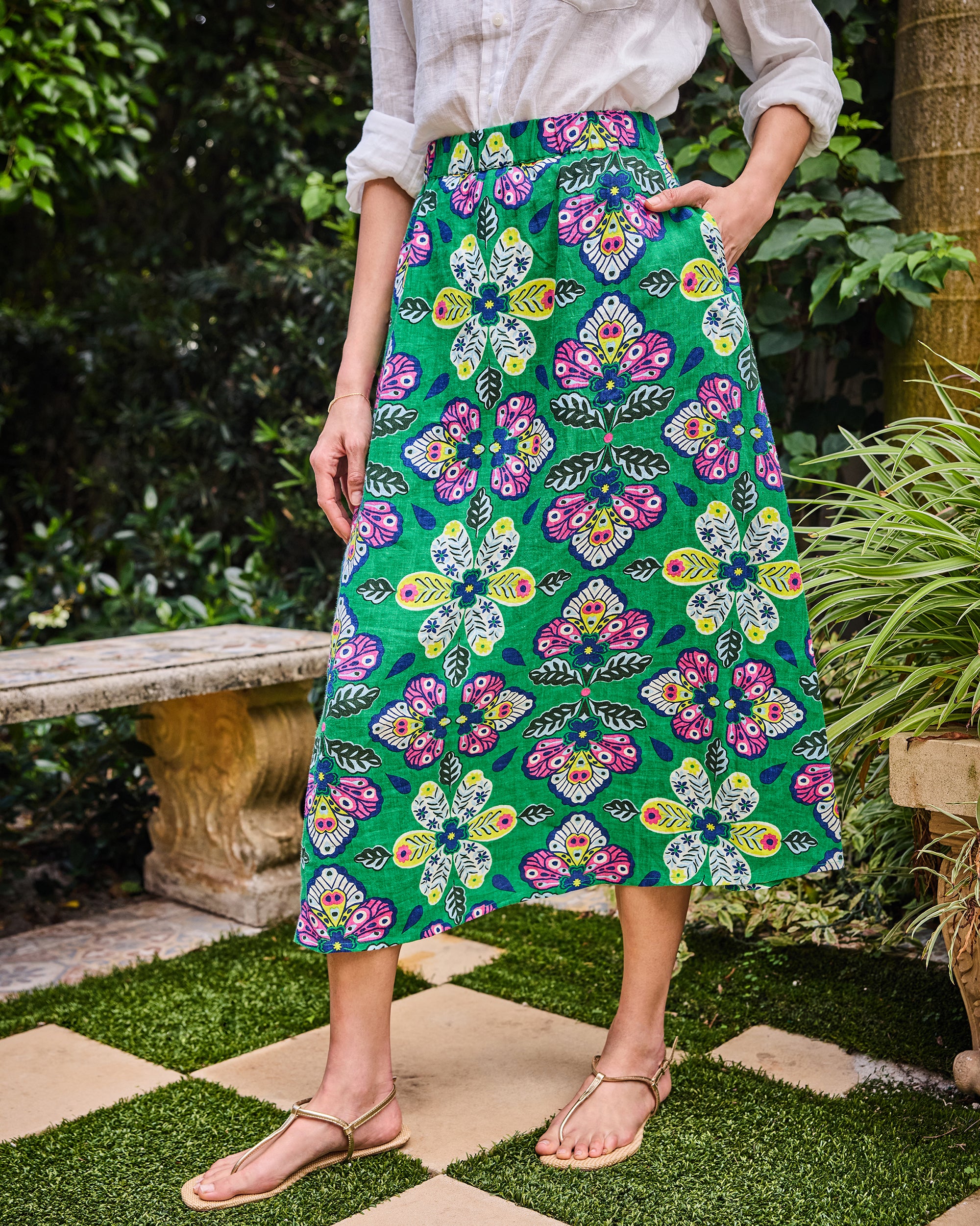 Kaleidoscope Wings - Gwyneth Skirt - Greenhouse – Printfresh