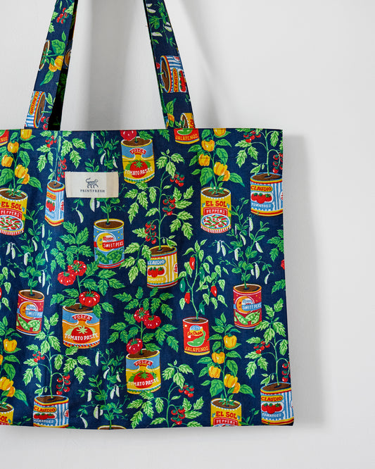 Kitchen Garden - Go To Tote - Navy - Printfresh