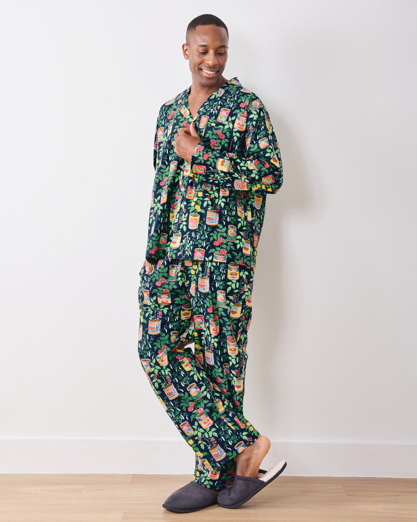 Kitchen Garden - Men’s Long PJ Set - Navy - Printfresh