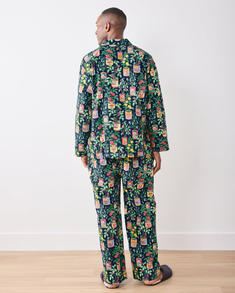 Kitchen Garden - Men’s Long PJ Set - Navy - Printfresh