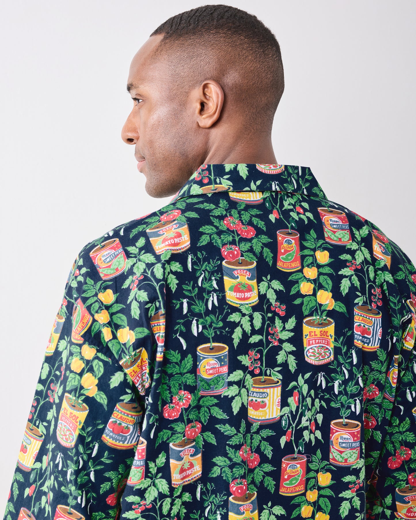 Kitchen Garden - Men’s Long PJ Set - Navy - Printfresh