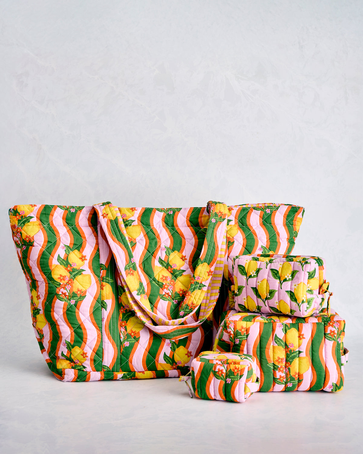 Lemon Twist - Weekender Bag & Three’s Best Pouch Bundle - Limoncello - Printfresh