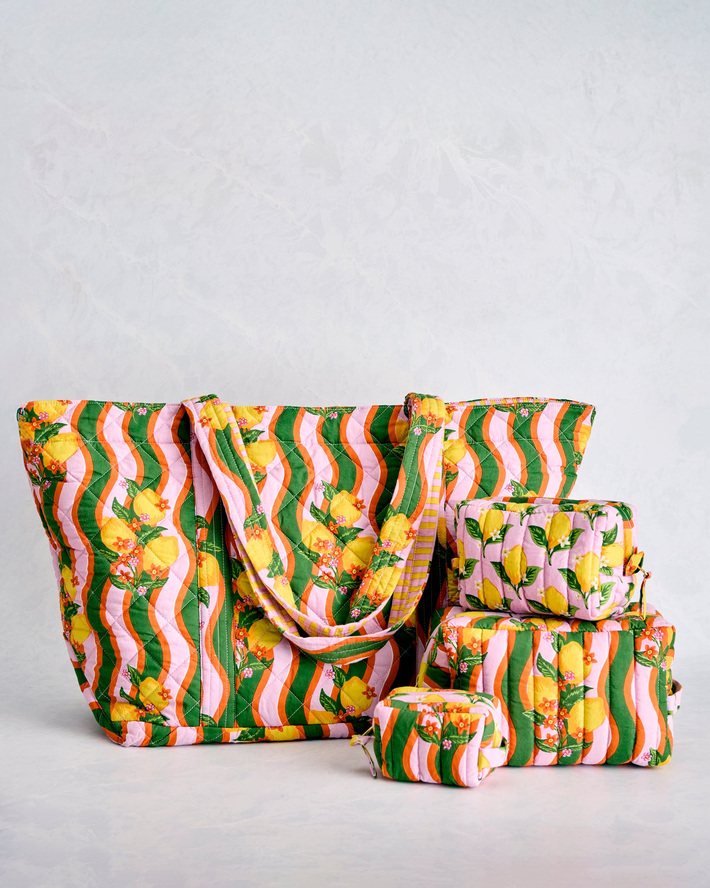 Lemon Twist - Weekender Bag & Three’s Best Pouch Bundle - Limoncello - Printfresh