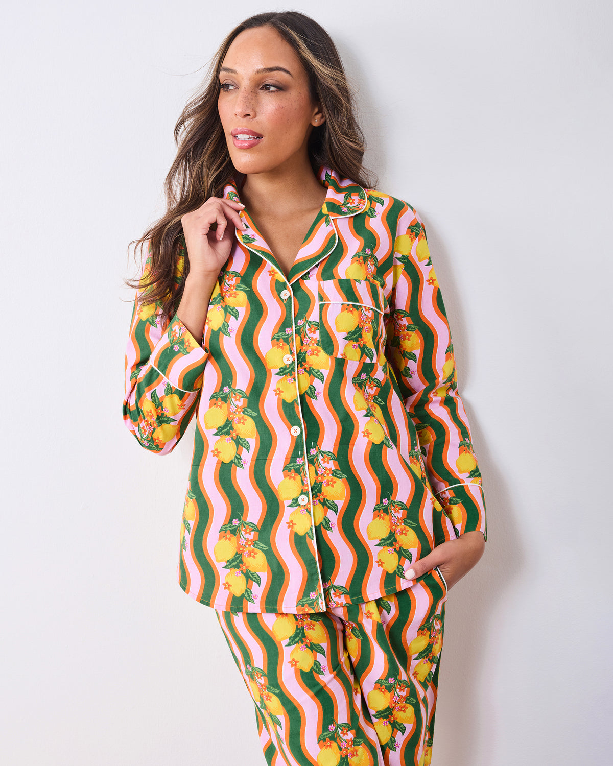 Lemon Twist - Petite Long PJ Set - Limoncello - Printfresh