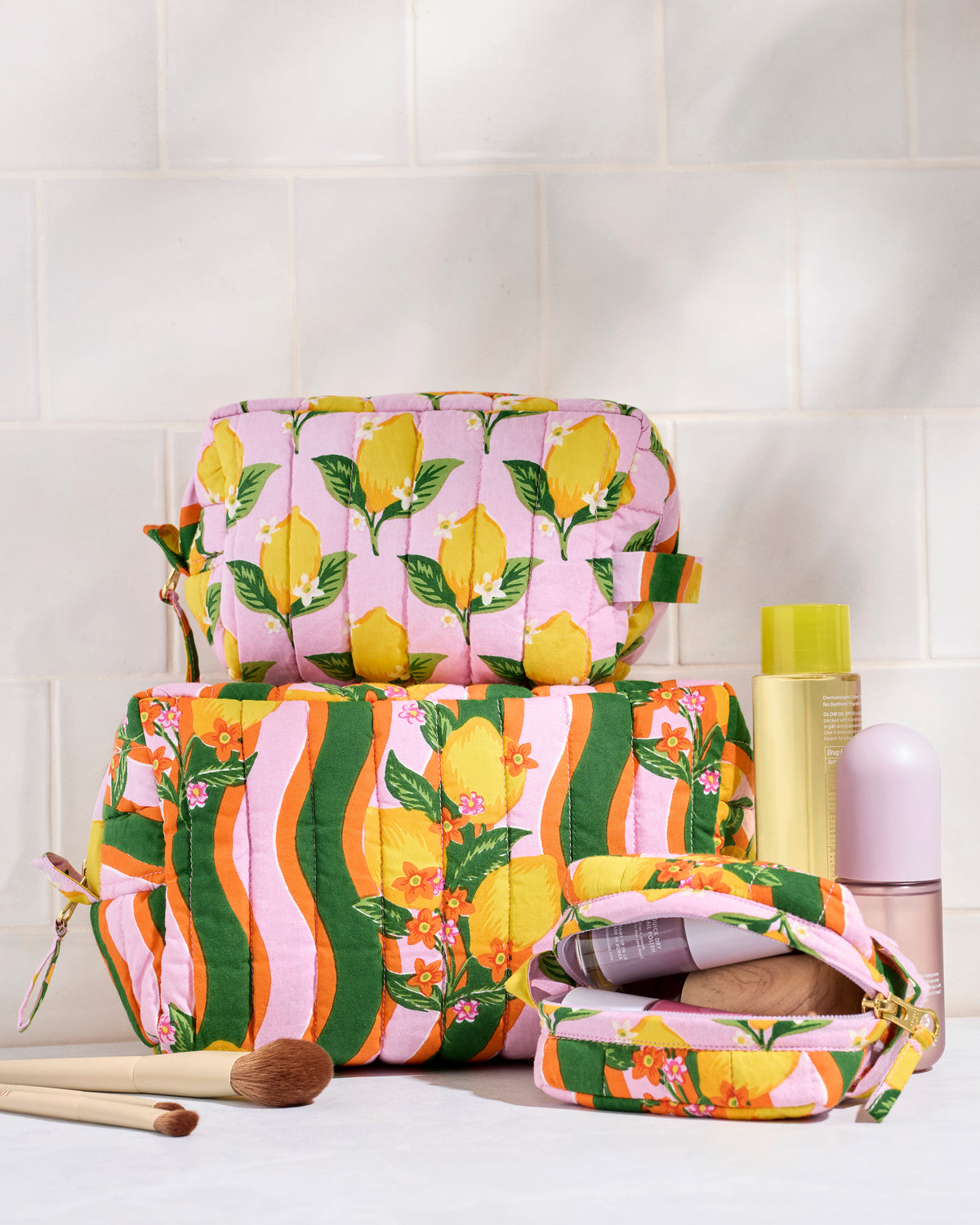 Lemon Twist - Three’s Best Pouch Set - Limoncello - Printfresh