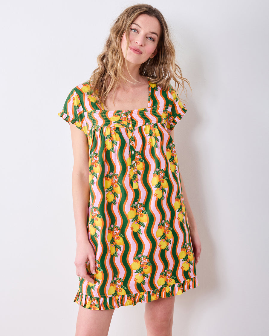 Lemon Twist - Pintuck Nightgown - Limoncello