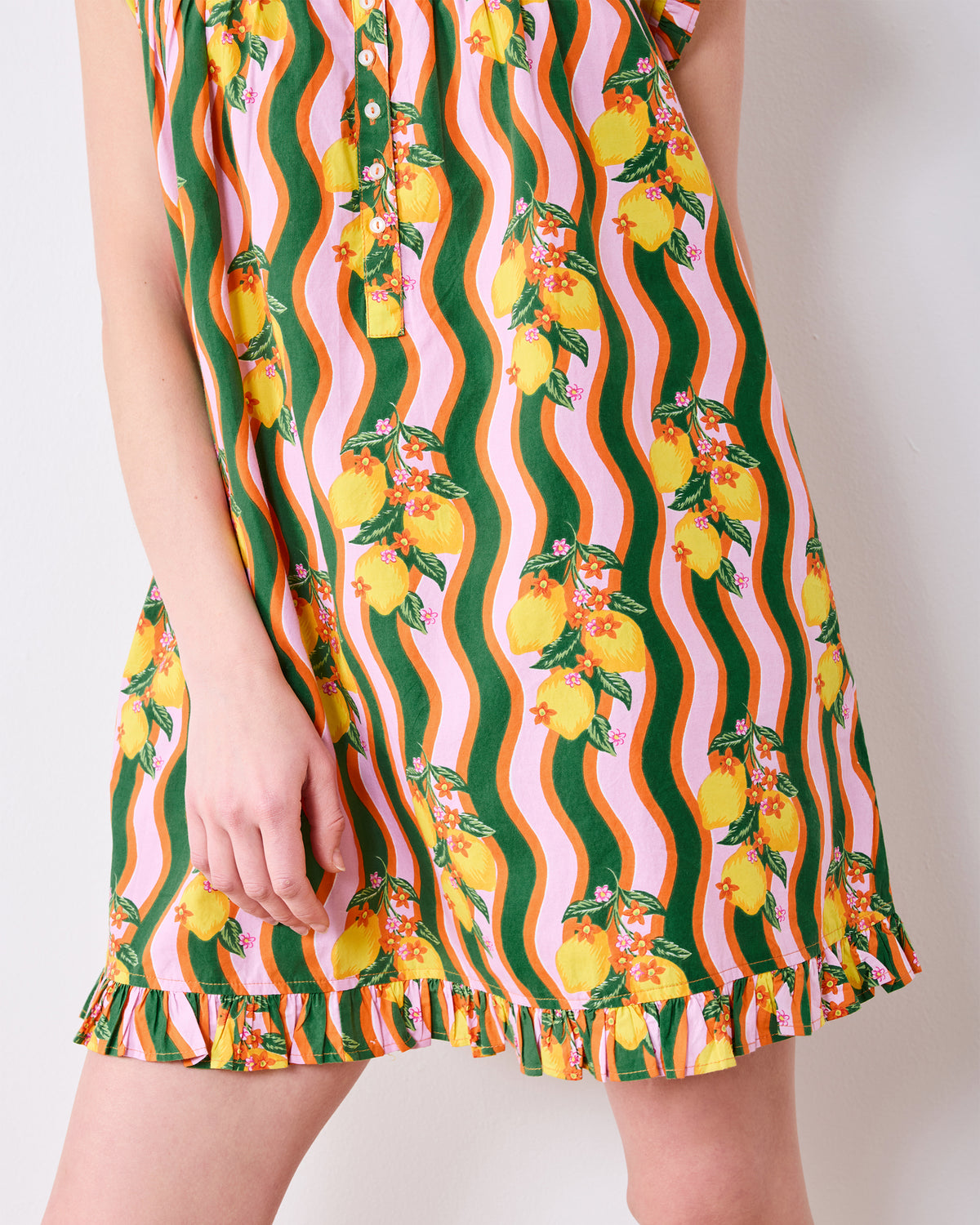 Lemon Twist - Pintuck Nightgown - Limoncello - Printfresh
