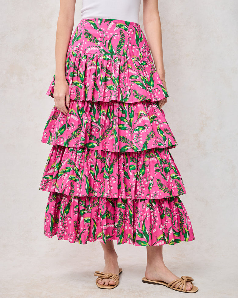 Lily Of the Valley - Terrace Skirt - Pink - Printfresh