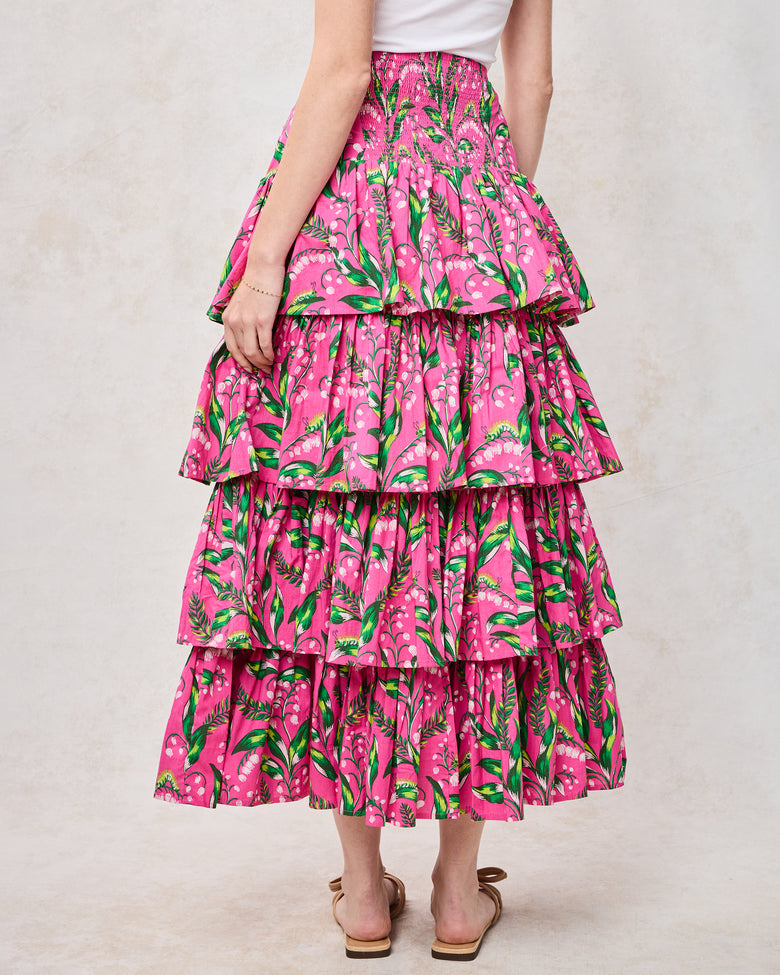 Lily Of the Valley - Terrace Skirt - Pink - Printfresh