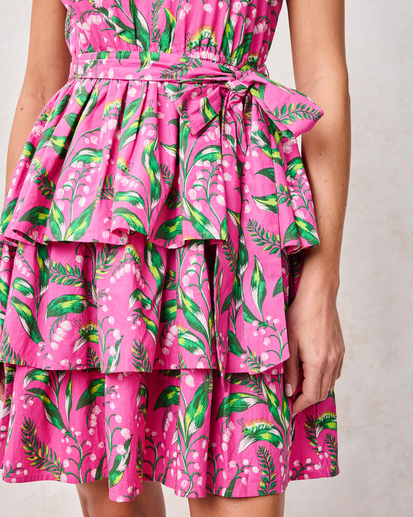 Lily Of the Valley - Goldie Dress - Pink - Printfresh