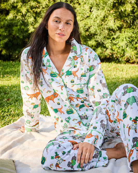 Lucky Paws - Long PJ Set - Irish Cream - Printfresh