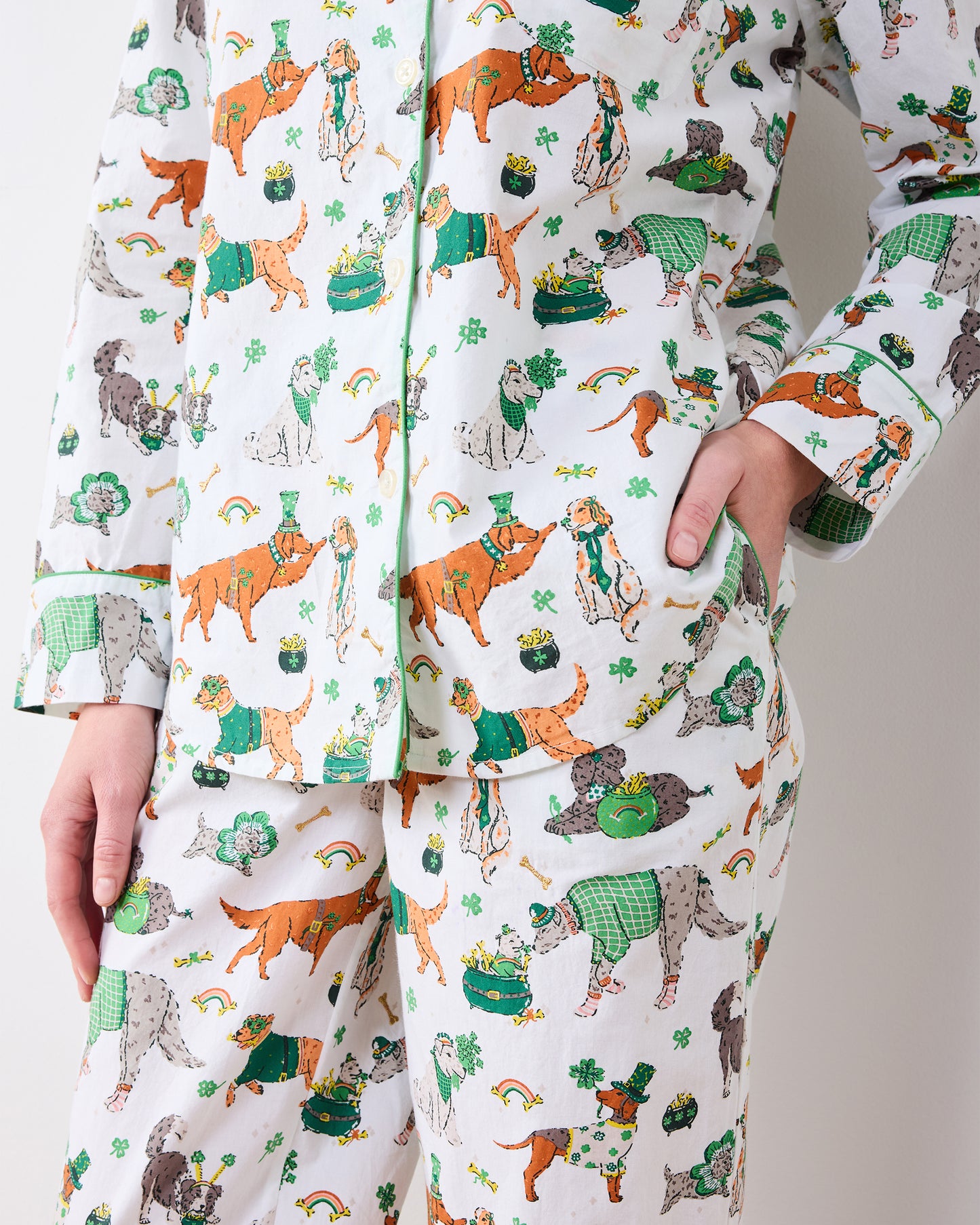 Lucky Paws - Long PJ Set - Irish Cream - Printfresh
