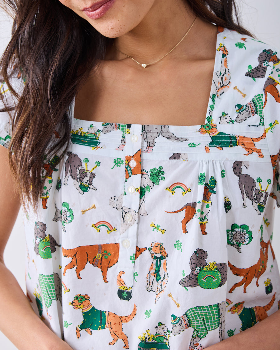 Lucky Paws - Pintuck Short Set - Irish Cream - Printfresh