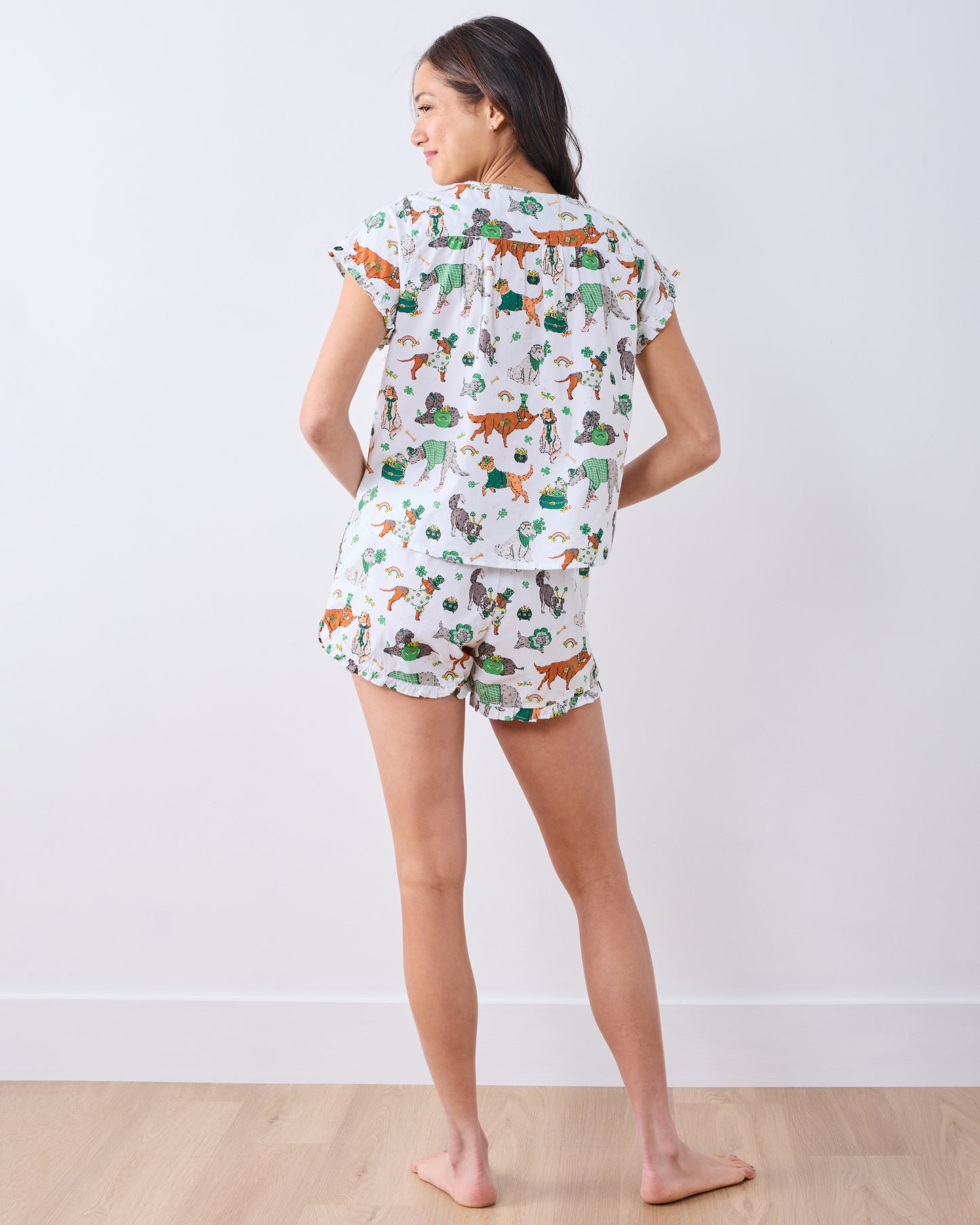 Lucky Paws - Pintuck Short Set - Irish Cream - Printfresh