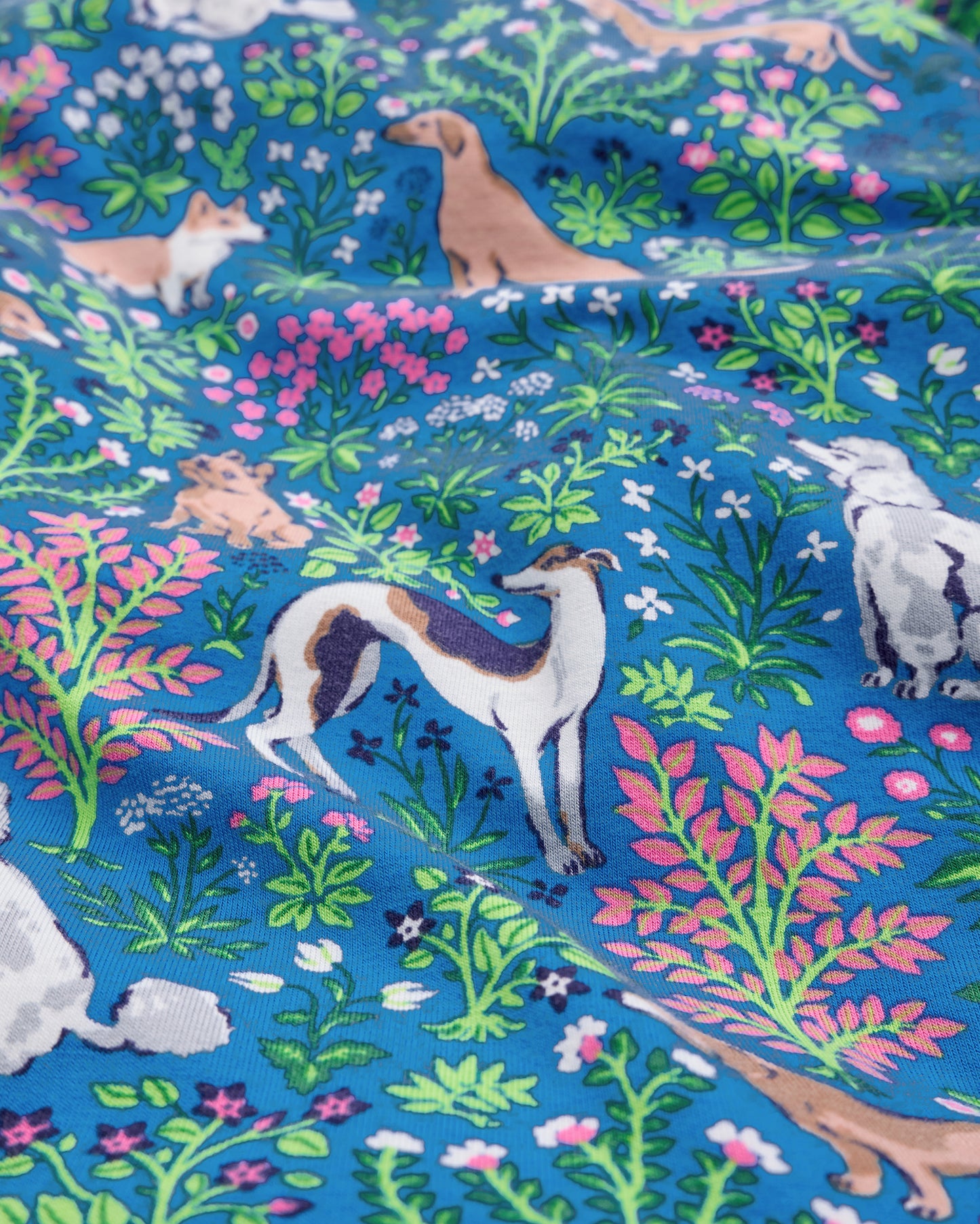 Must Love Dogs - Organic Pima Modal Knit Short PJ Set - Cerulean - Printfresh