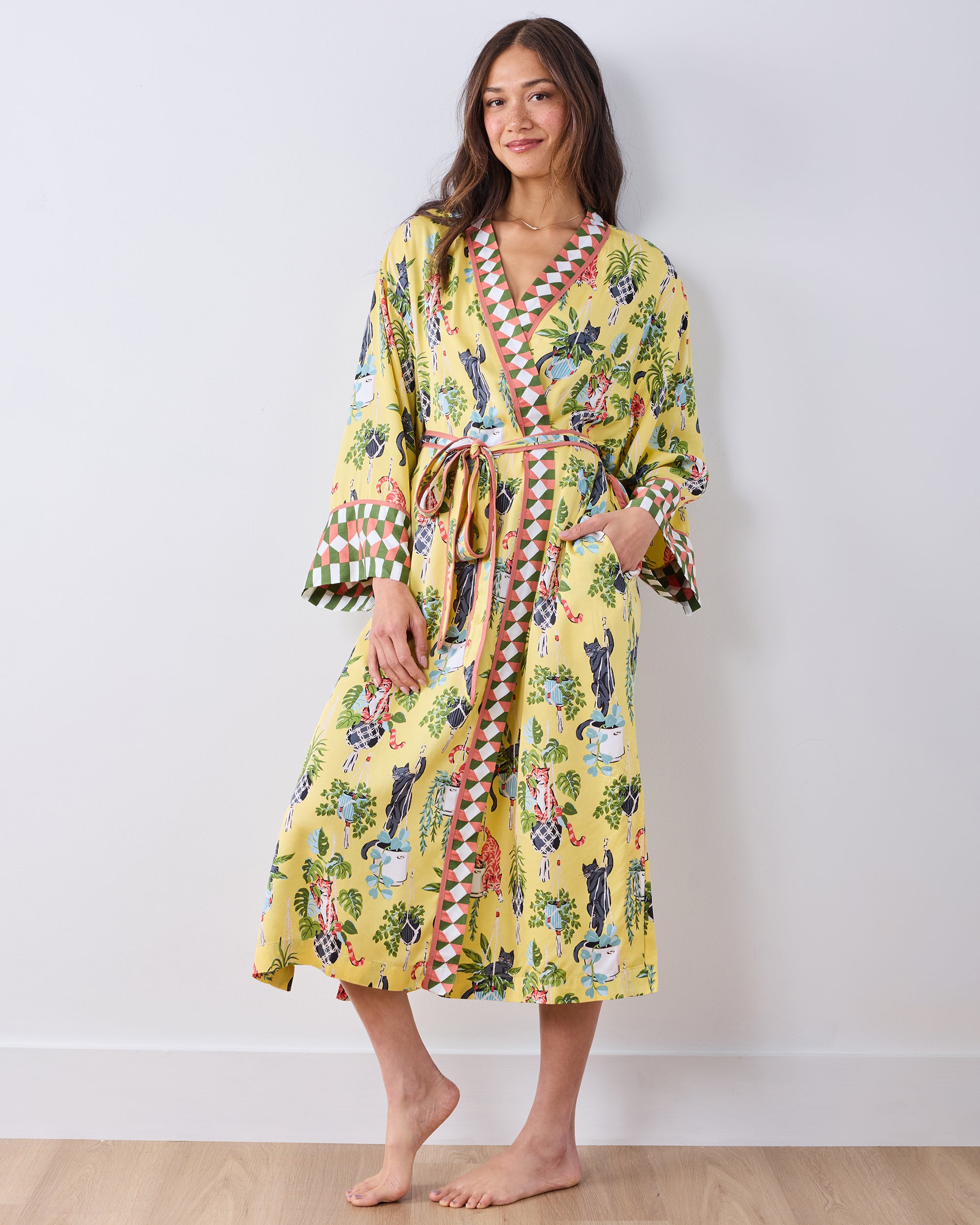 Macrame Mischief - Eco Satin Robe - Sunshine – Printfresh