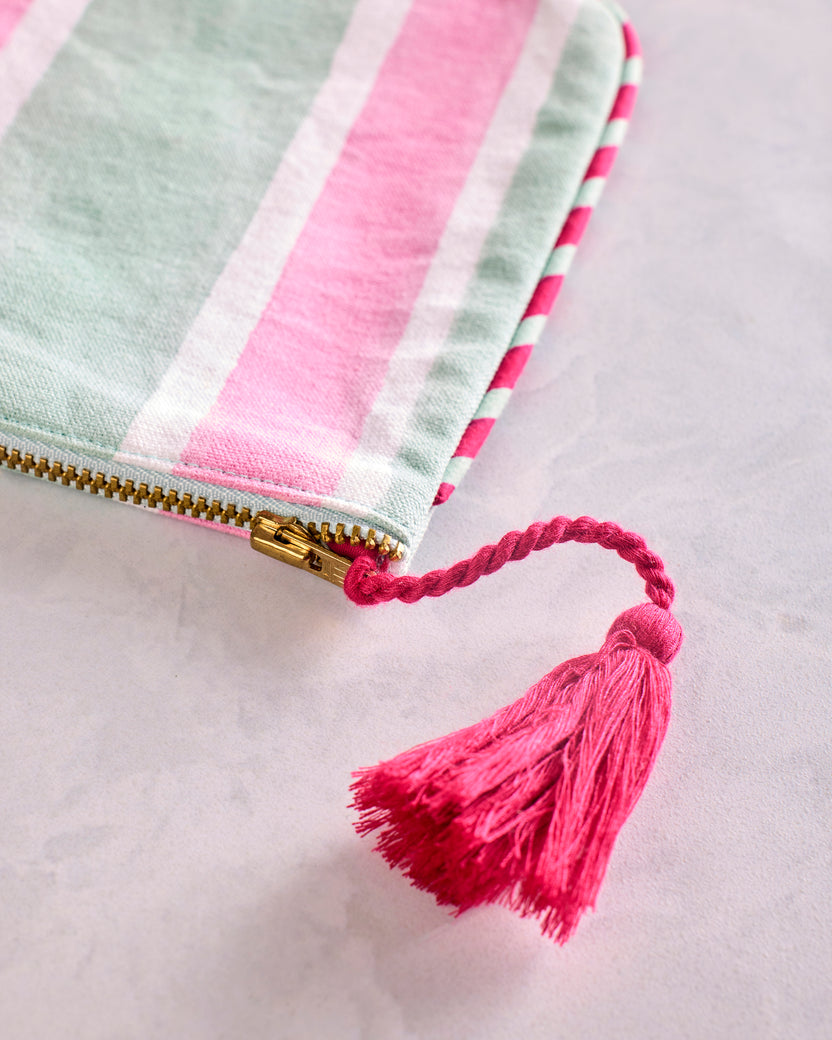 Mah Jongg Menagerie - Canvas Pouch - Pale Jade - Printfresh