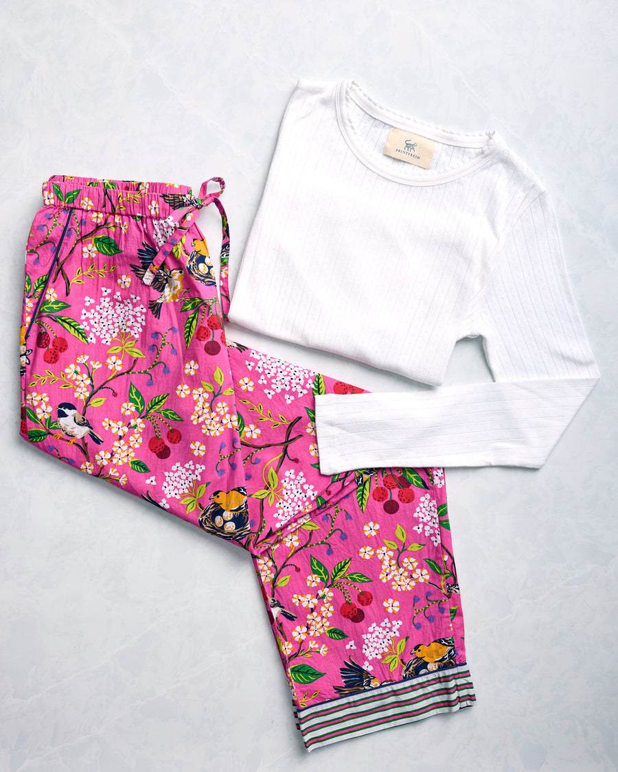 Bird & Blossom - PJ Pants & Pointelle Long Sleeve Bundle - Multi - Printfresh