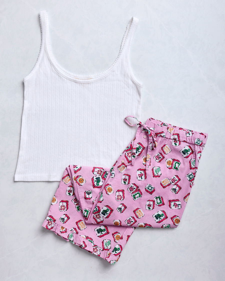 Lucky Tiles - Ruffle Cropped Pants & Esme Tank Bundle - Multi - Printfresh