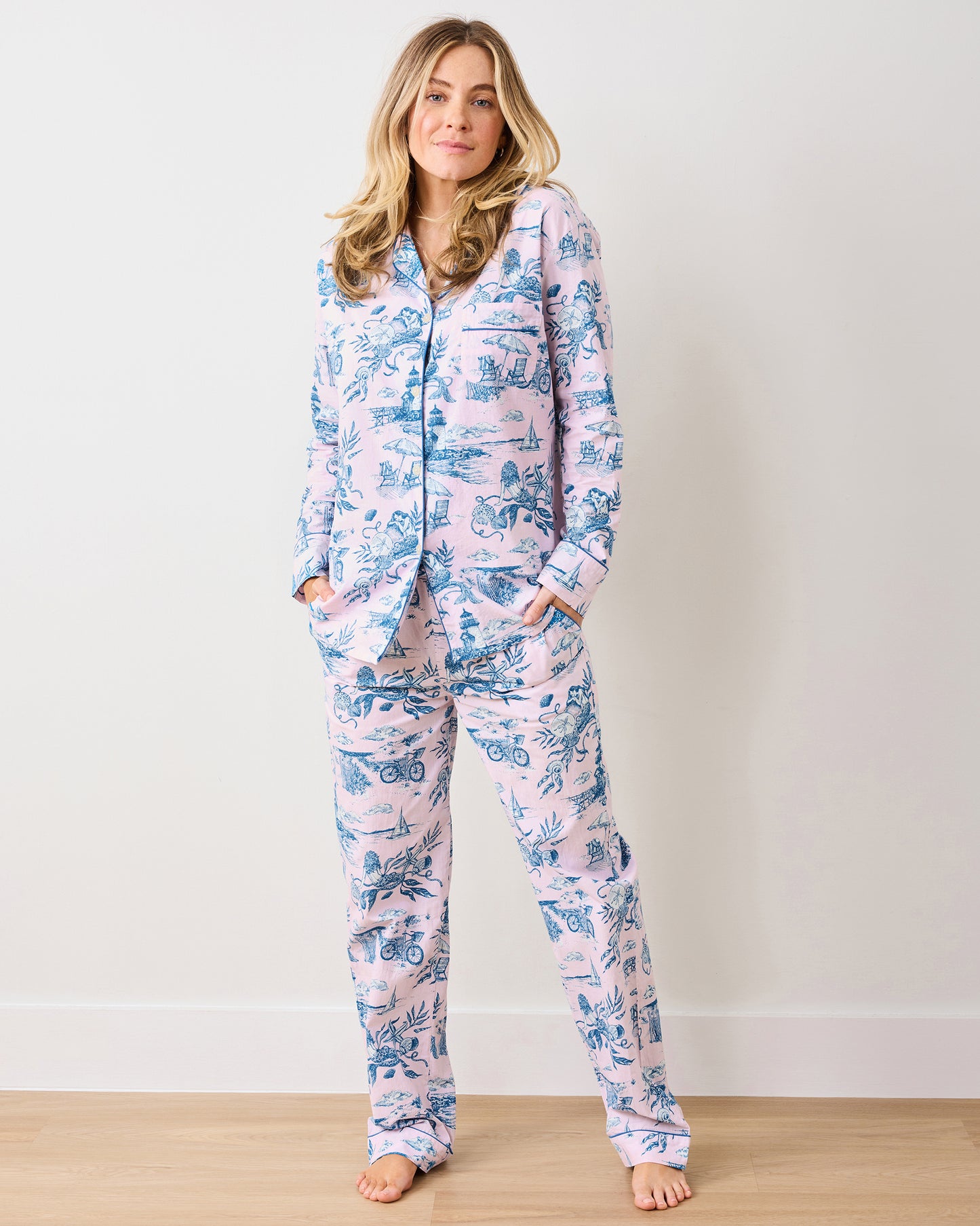 Mermaid Toile - Long PJ Set - Blush - Printfresh