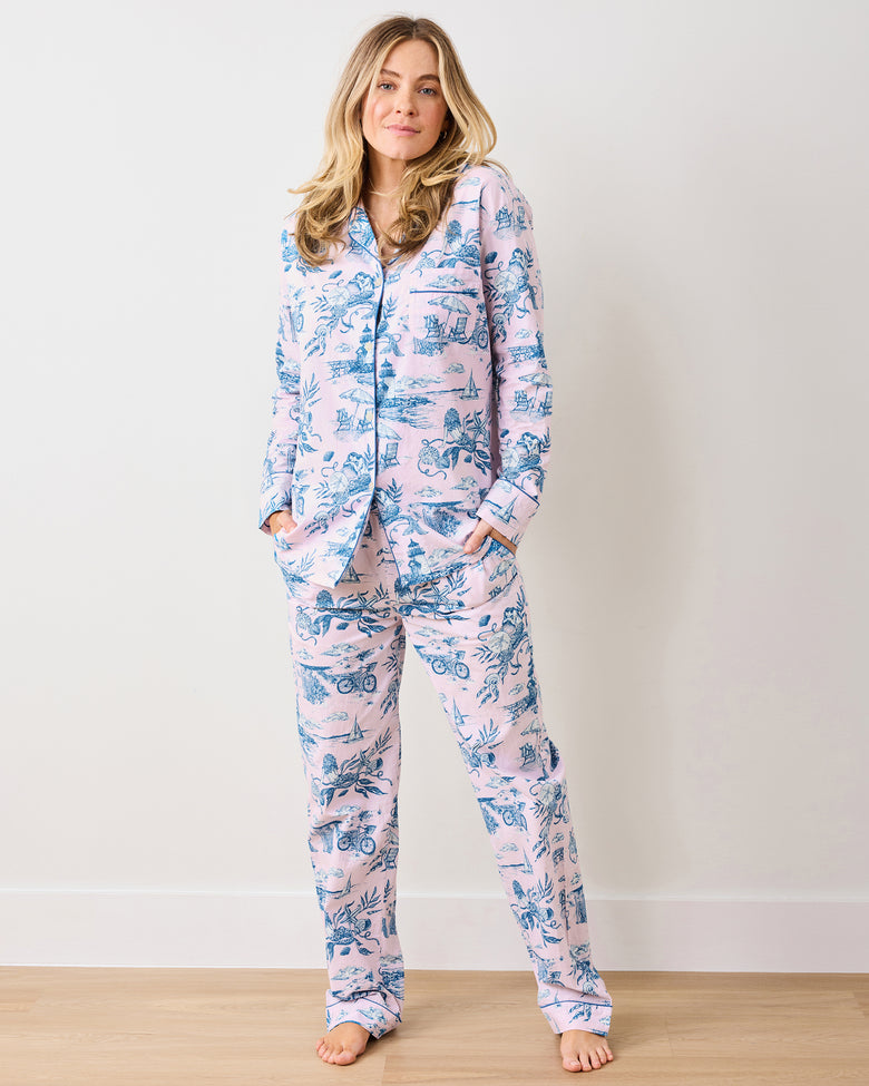 Mermaid Toile - Long PJ Set - Blush - Printfresh